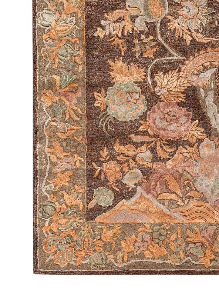 bodhi beige and brown wool and viscose hand tufted Rug - Corner