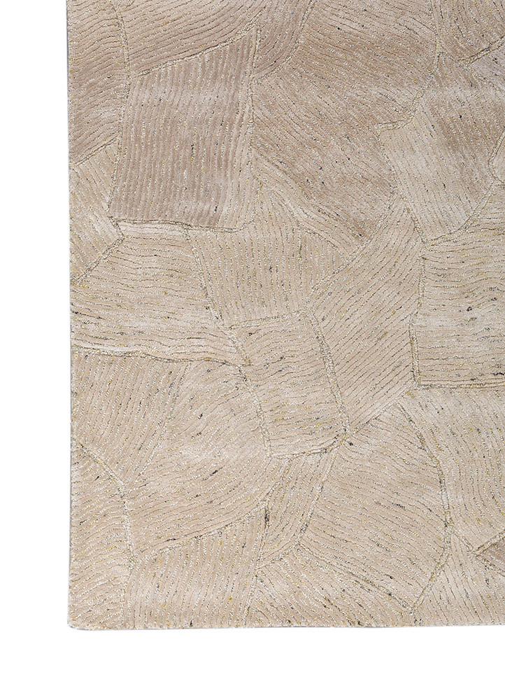 white noise beige and brown wool and viscose hand tufted Rug - Corner white noise beige and brown wool and viscose hand tufted Rug - Corner