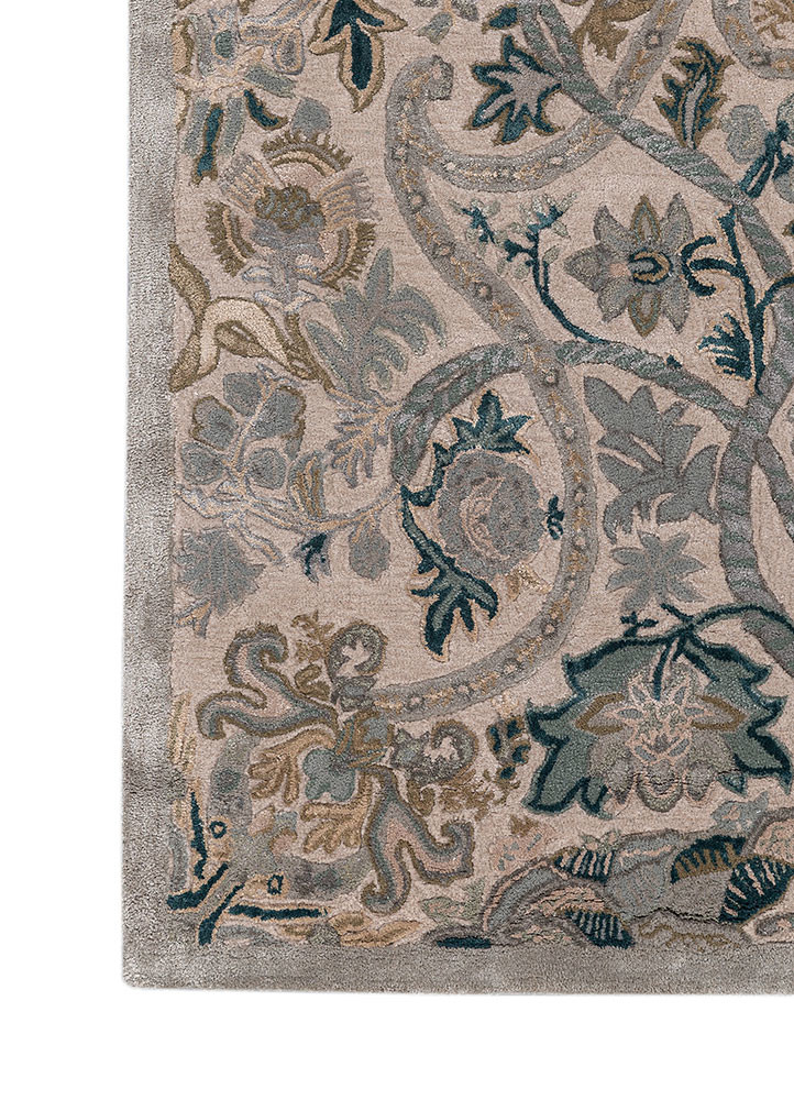 bodhi ivory wool and viscose hand tufted Rug - Corner