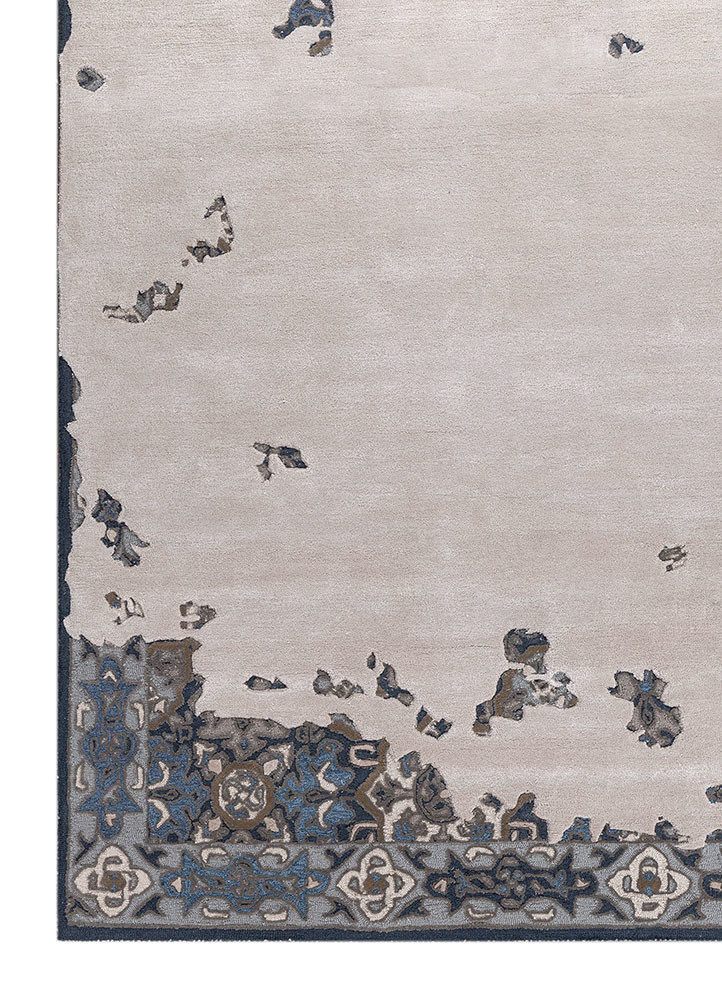 mythos ivory wool and viscose hand tufted Rug - Corner mythos ivory wool and viscose hand tufted Rug - Corner