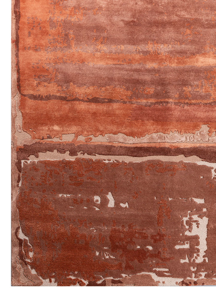 white noise red and orange wool and viscose hand tufted Rug - Corner white noise red and orange wool and viscose hand tufted Rug - Corner