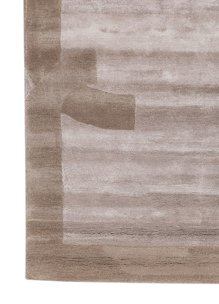 cera beige and brown wool and viscose hand tufted Rug - Corner