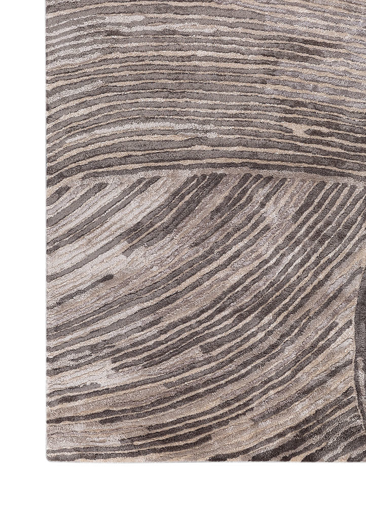 lucid ivory viscose hand tufted Rug - Corner