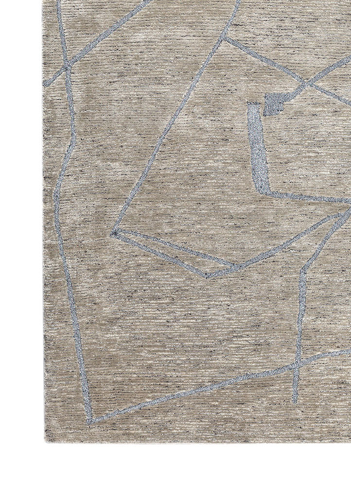 pathways blue wool and viscose hand tufted Rug - Corner pathways blue wool and viscose hand tufted Rug - Corner
