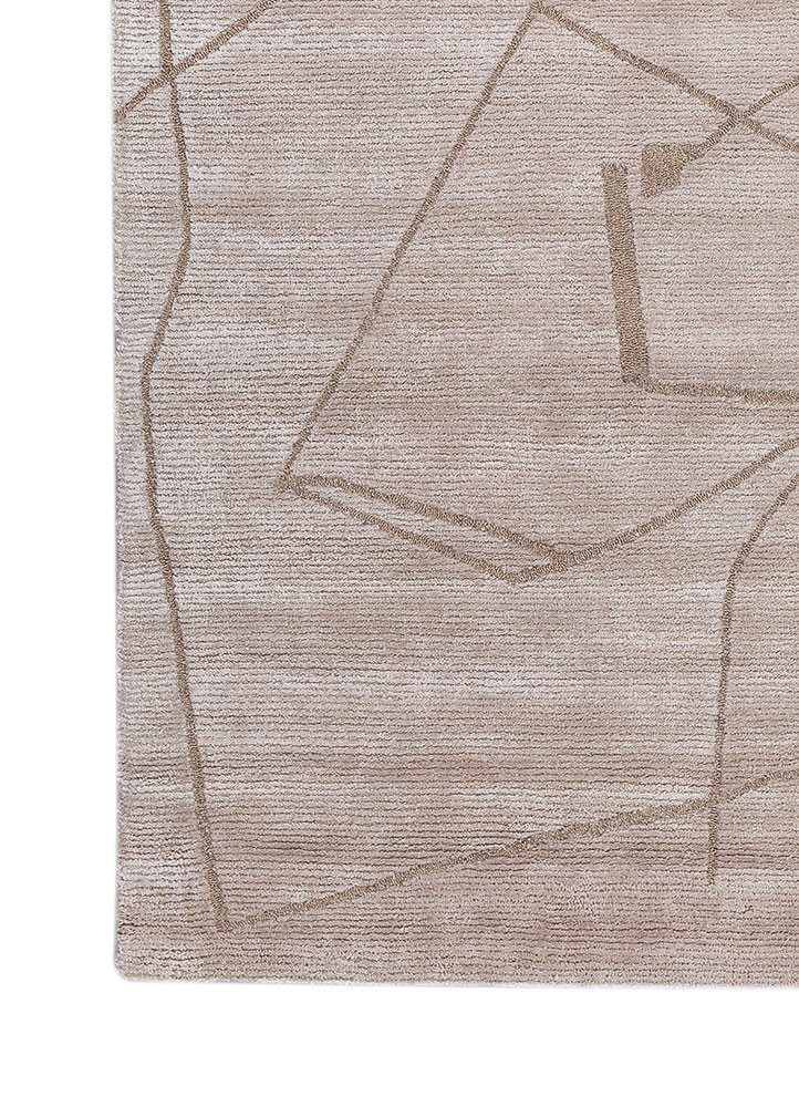 pathways red and orange wool and viscose hand tufted Rug - Corner