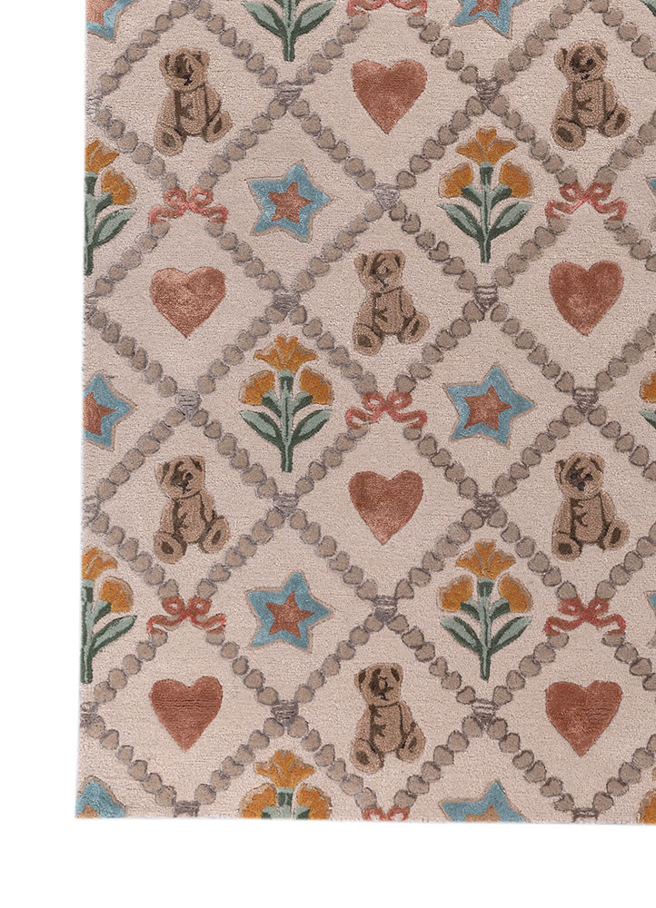 confetti ivory wool and viscose hand tufted Rug - Corner