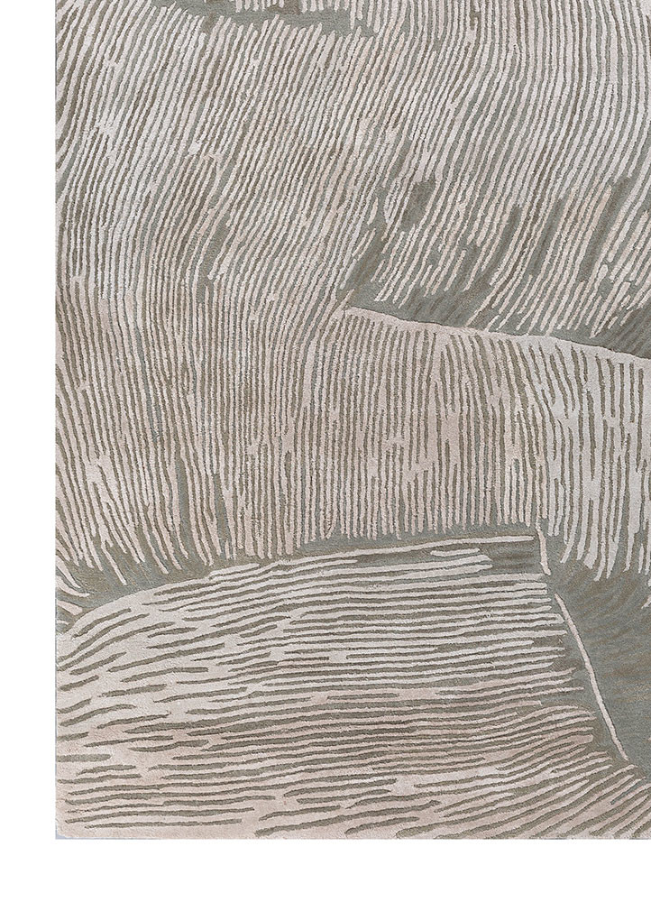 lucid ivory wool and viscose hand tufted Rug - Corner lucid ivory wool and viscose hand tufted Rug - Corner