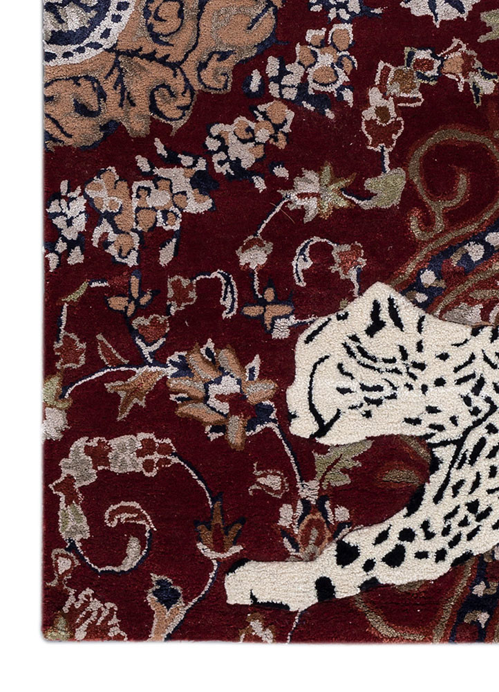 wild wanderlust red and orange wool and viscose hand tufted Rug - Corner wild wanderlust red and orange wool and viscose hand tufted Rug - Corner