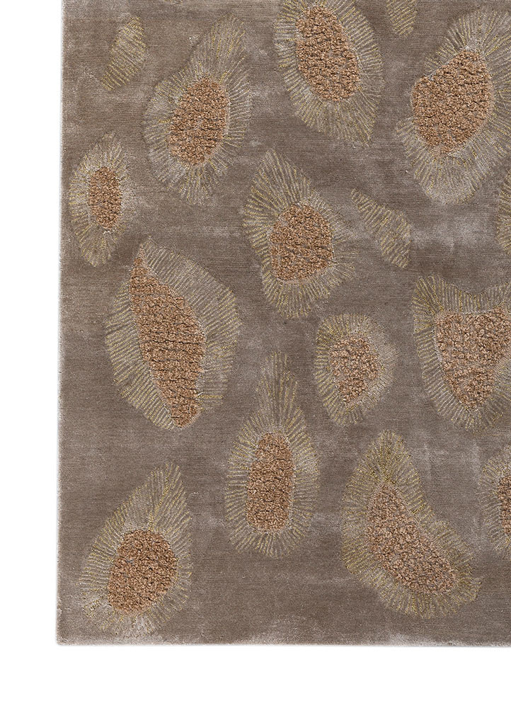 aurelia beige and brown wool and viscose hand tufted Rug - Corner
