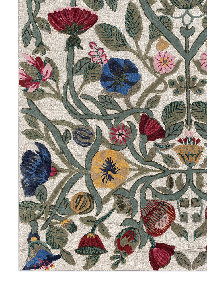 hacienda gold wool and viscose hand tufted Rug - Corner