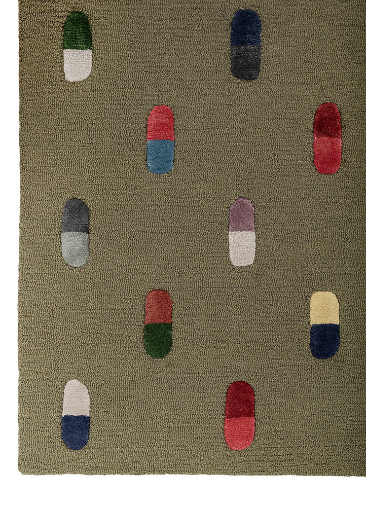 placebo green wool and viscose hand tufted Rug - Corner placebo green wool and viscose hand tufted Rug - Corner