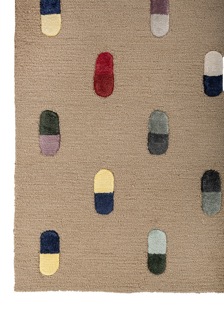 placebo beige and brown wool and viscose hand tufted Rug - Corner placebo beige and brown wool and viscose hand tufted Rug - Corner