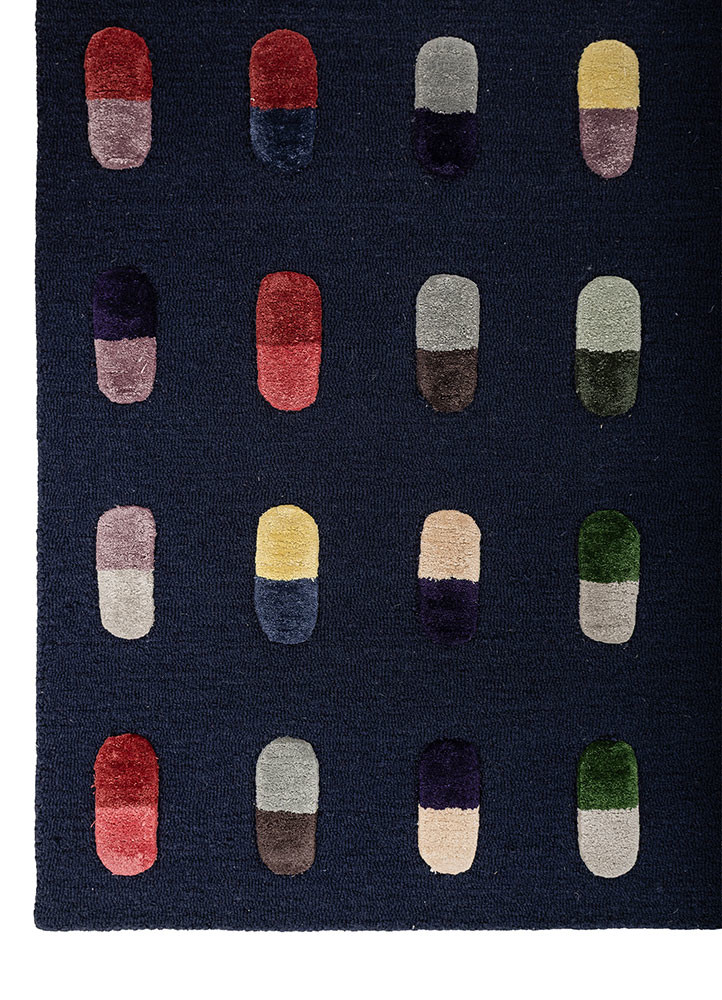 placebo blue wool and viscose hand tufted Rug - Corner placebo blue wool and viscose hand tufted Rug - Corner
