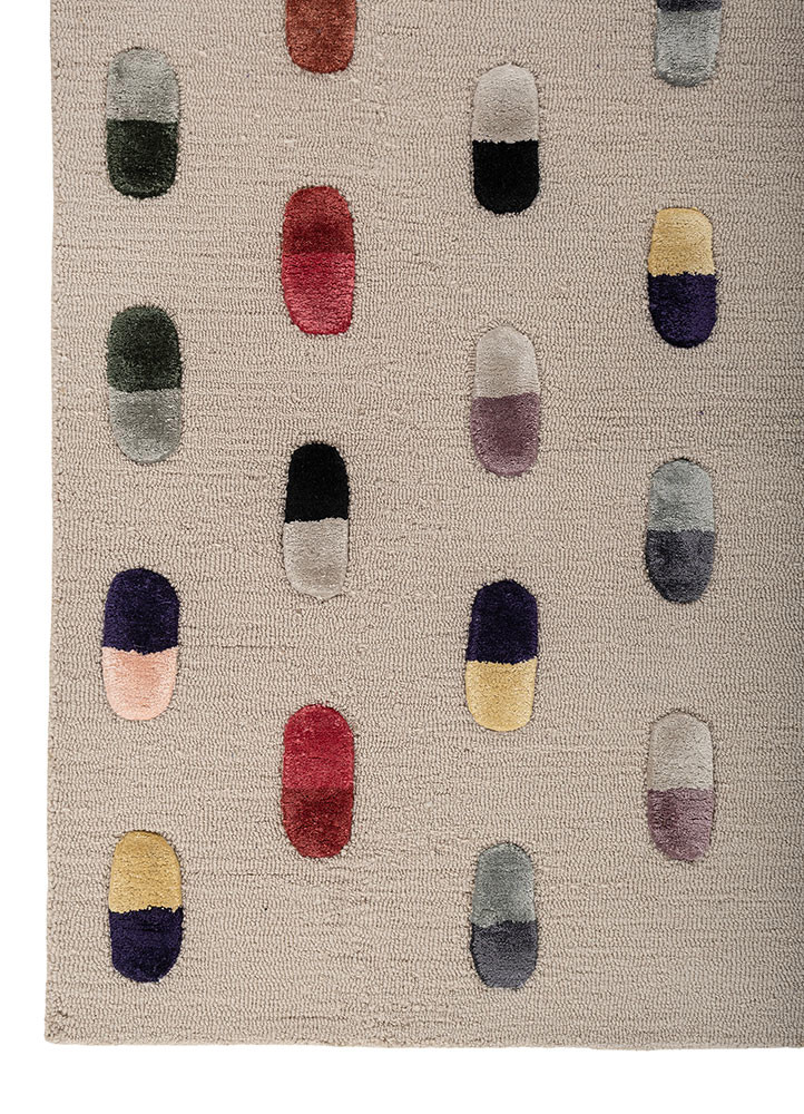 placebo ivory wool and viscose hand tufted Rug - Corner placebo ivory wool and viscose hand tufted Rug - Corner