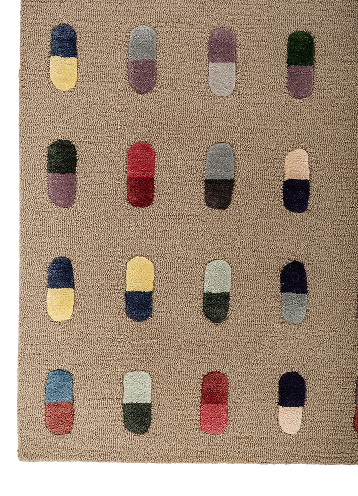 placebo beige and brown wool and viscose hand tufted Rug - Corner placebo beige and brown wool and viscose hand tufted Rug - Corner