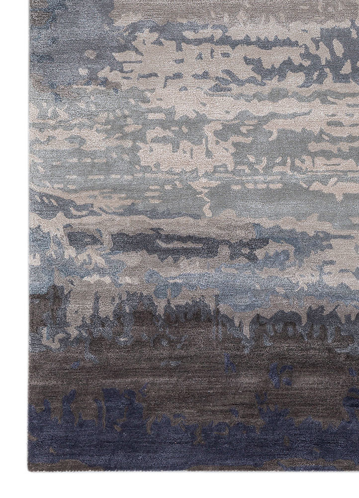 genesis blue wool and viscose hand tufted Rug - Corner genesis blue wool and viscose hand tufted Rug - Corner