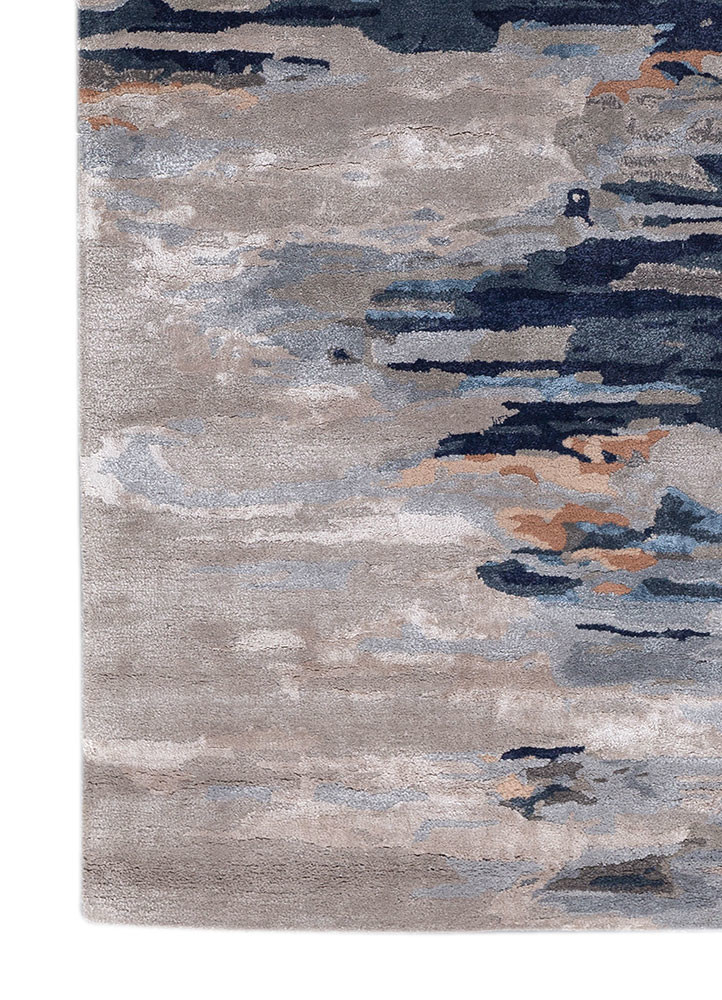genesis grey and black wool and viscose hand tufted Rug - Corner genesis grey and black wool and viscose hand tufted Rug - Corner