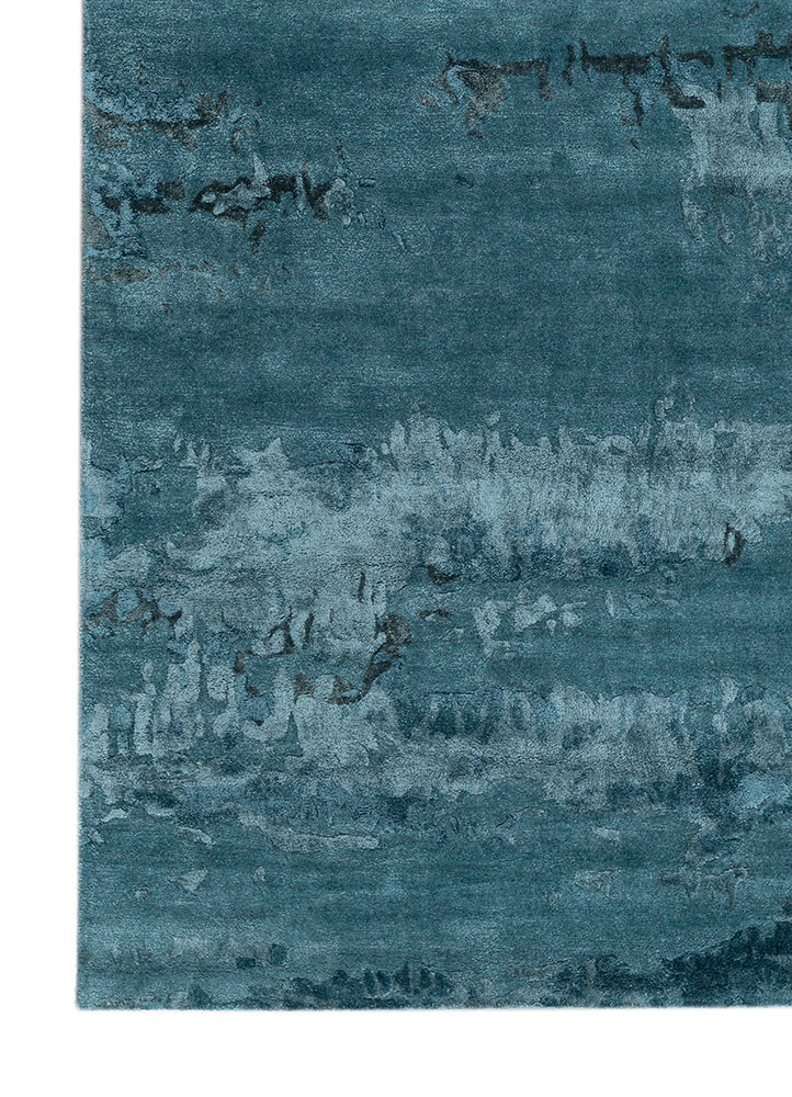 genesis blue wool and viscose hand tufted Rug - Corner genesis blue wool and viscose hand tufted Rug - Corner