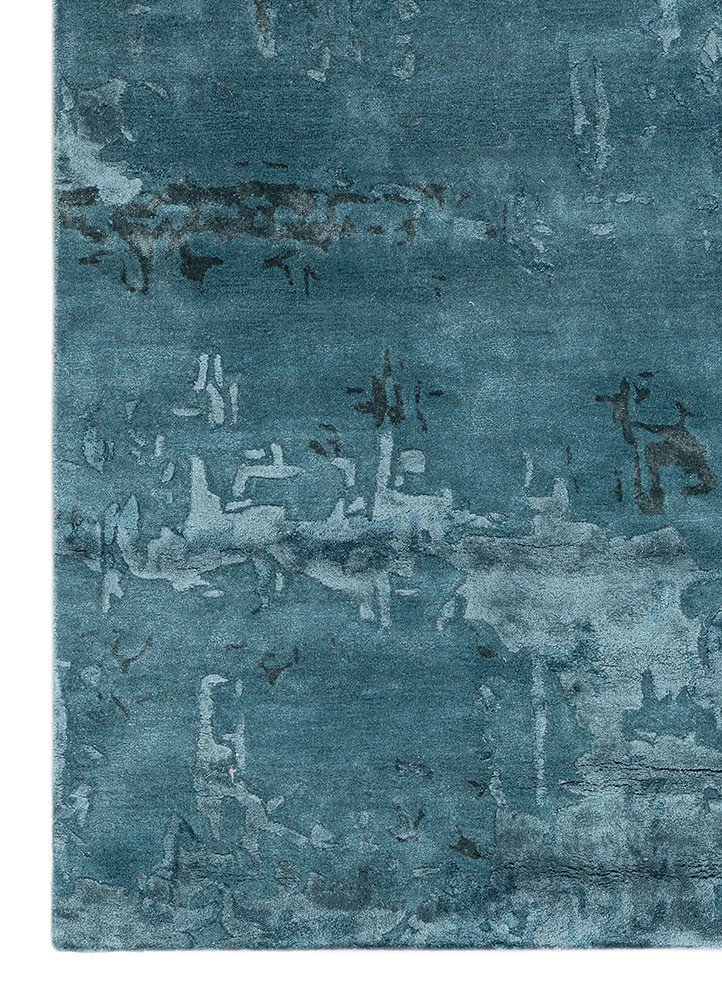 genesis blue wool and viscose hand tufted Rug - Corner genesis blue wool and viscose hand tufted Rug - Corner