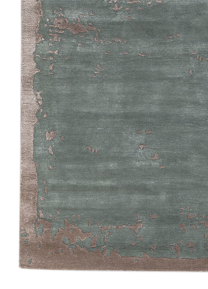 white noise blue wool and viscose hand tufted Rug - Corner white noise blue wool and viscose hand tufted Rug - Corner