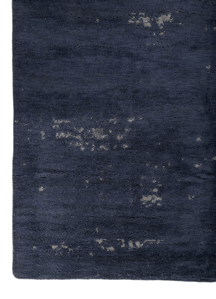 entropy blue polyester hand knotted Rug - Corner entropy blue polyester hand knotted Rug - Corner
