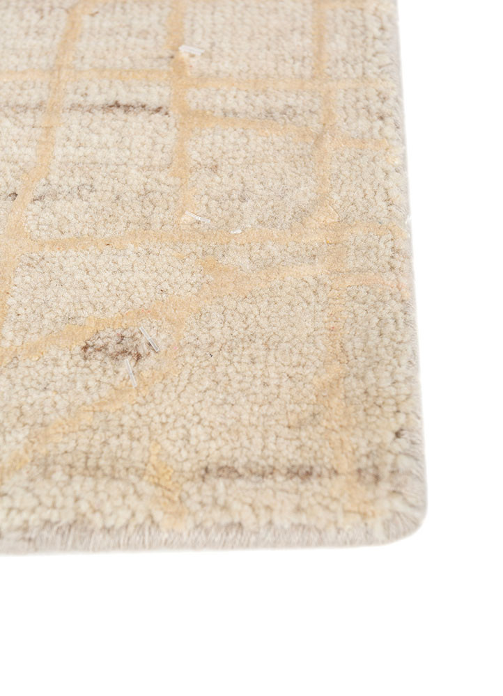 manifest ivory wool and silk hand knotted Rug - Corner manifest ivory wool and silk hand knotted Rug - Corner