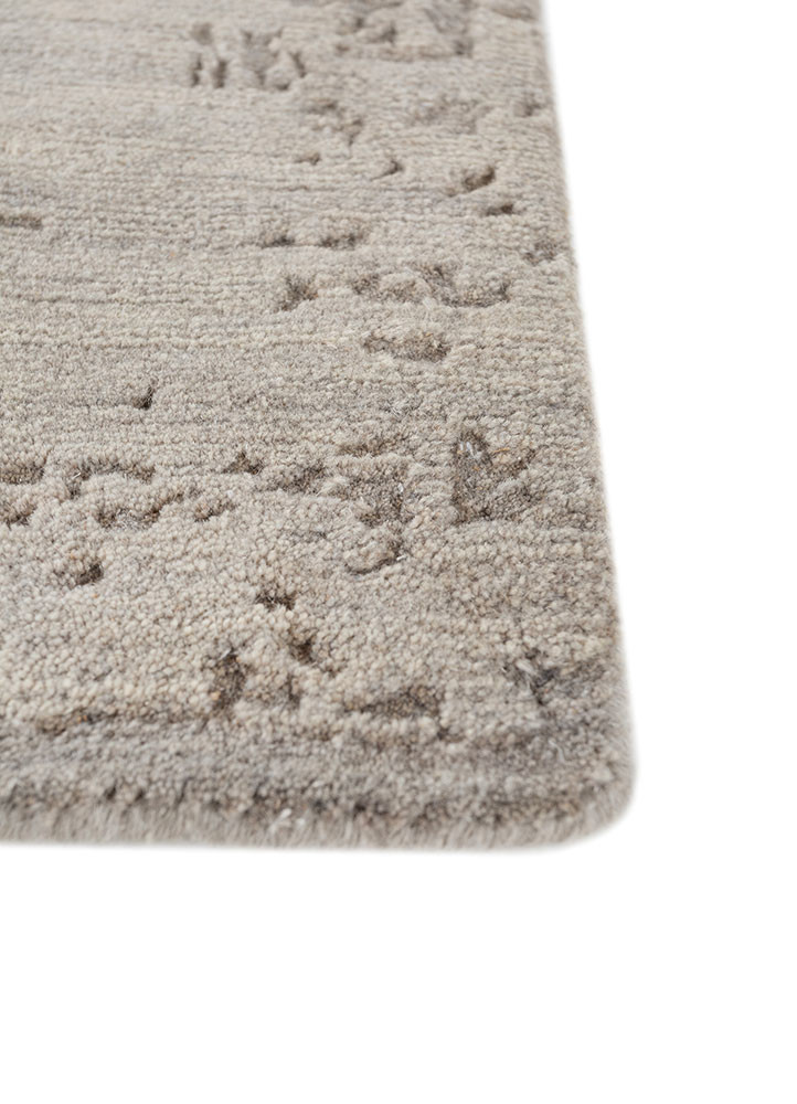 entropy grey and black wool hand knotted Rug - Corner entropy grey and black wool hand knotted Rug - Corner