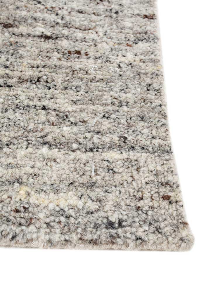 hula ivory wool hand knotted Rug - Corner