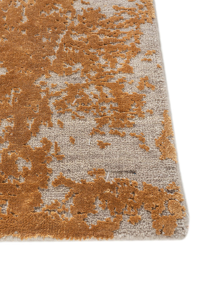 chaos theory by kavi grey and black wool hand knotted Rug - Corner