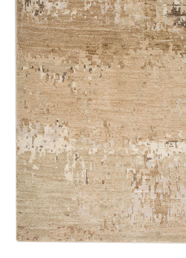 entropy gold wool and silk hand knotted Rug - Corner entropy gold wool and silk hand knotted Rug - Corner