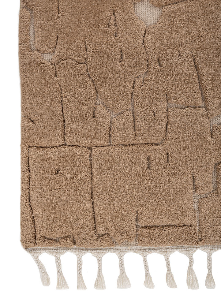 aprezo beige and brown acrylic hand knotted Rug - Corner aprezo beige and brown acrylic hand knotted Rug - Corner