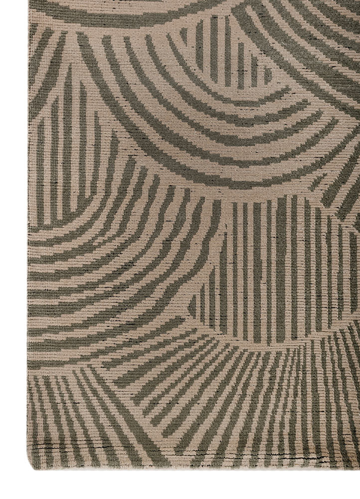 aprezo green wool hand knotted Rug - Corner aprezo green wool hand knotted Rug - Corner