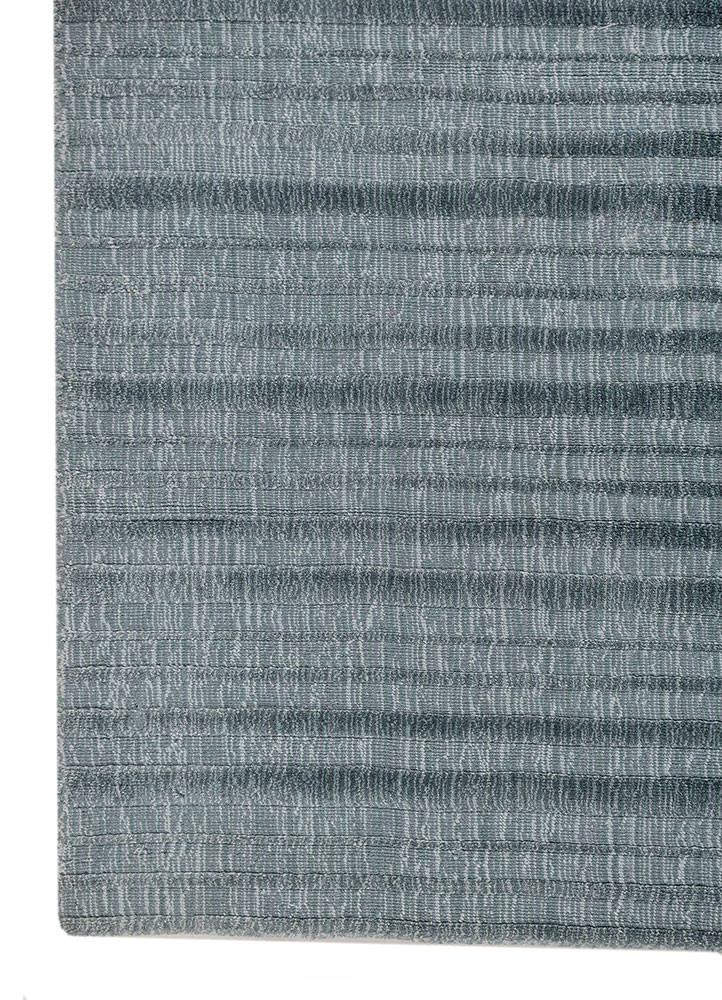 tesoro blue viscose hand loom Rug - Corner