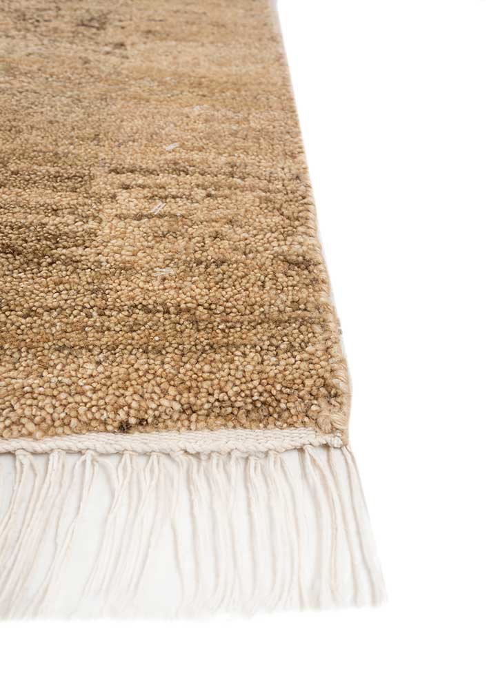 manifest beige and brown afghan wool hand knotted Rug - Corner