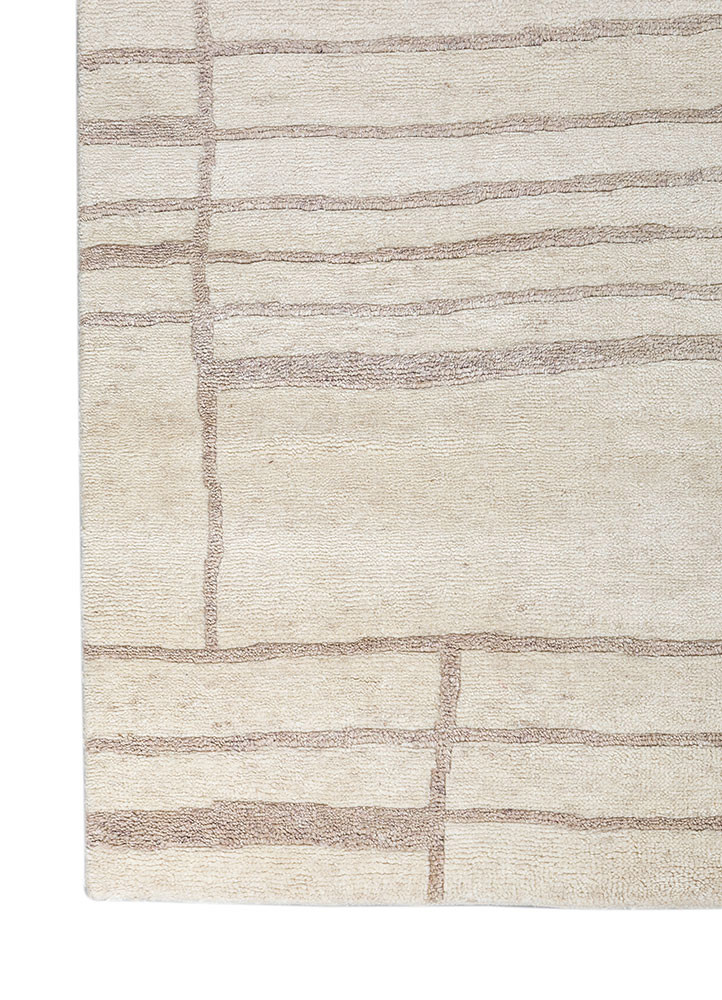 hula ivory wool hand knotted Rug - Corner hula ivory wool hand knotted Rug - Corner