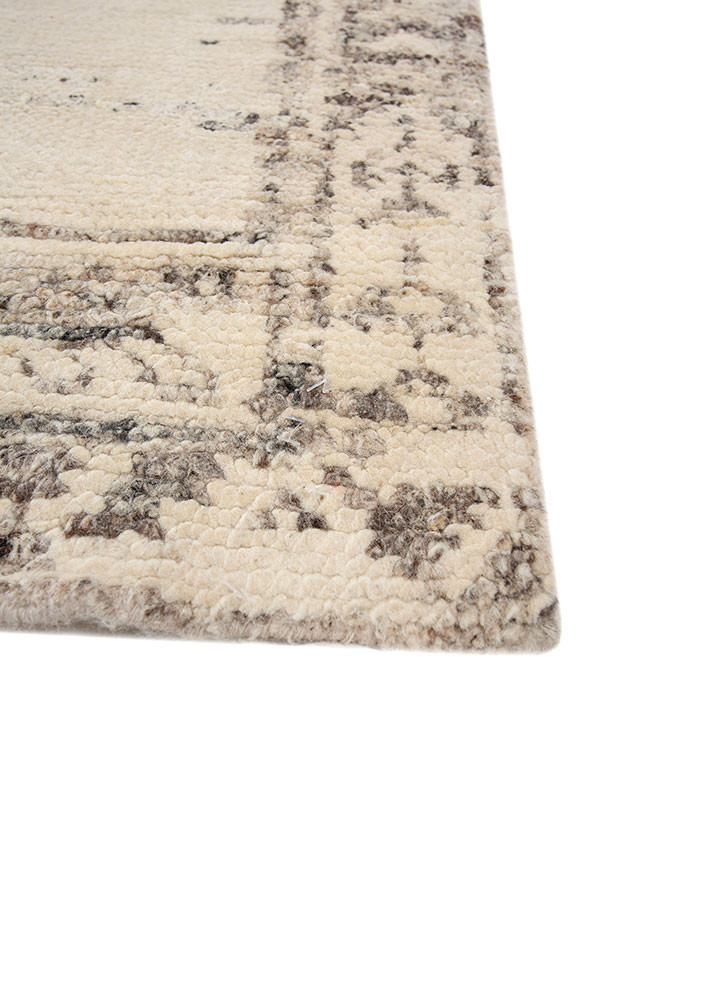 thyme ivory wool hand knotted Rug - Corner thyme ivory wool hand knotted Rug - Corner