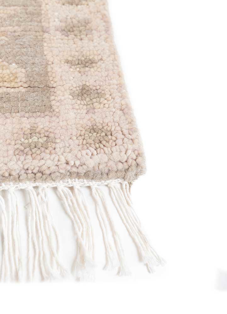 thyme beige and brown wool hand knotted Rug - Corner