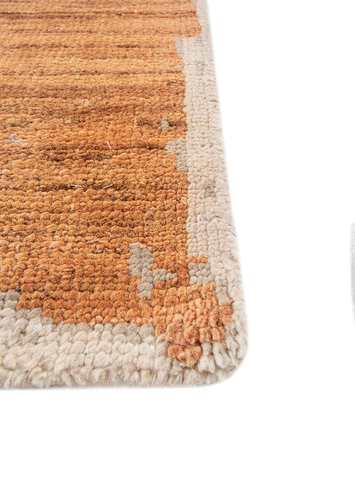 entropy red and orange wool hand knotted Rug - Corner entropy red and orange wool hand knotted Rug - Corner