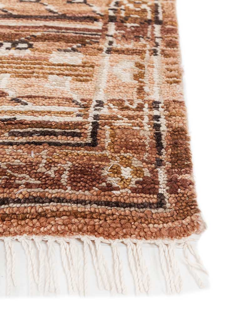 viscaya red and orange wool hand knotted Rug - Corner