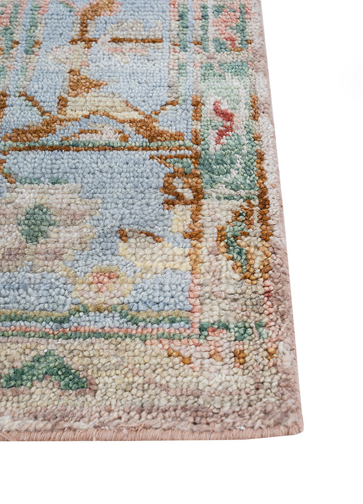 savana pink and purple wool hand knotted Rug - Corner savana pink and purple wool hand knotted Rug - Corner