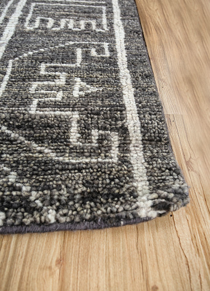 clan blue wool hand knotted Rug - Corner clan blue wool hand knotted Rug - Corner