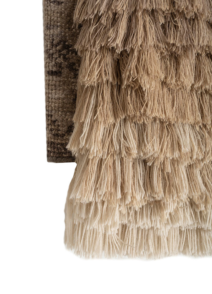 wall installation beige and brown wool wall art WALL ART & TAPESTRY - Corner wall installation beige and brown wool wall art WALL ART & TAPESTRY - Corner