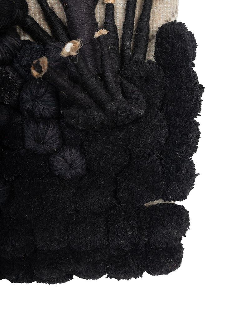 wall installation grey and black wool and bamboo silk wall art WALL ART & TAPESTRY - Corner wall installation grey and black wool and bamboo silk wall art WALL ART & TAPESTRY - Corner