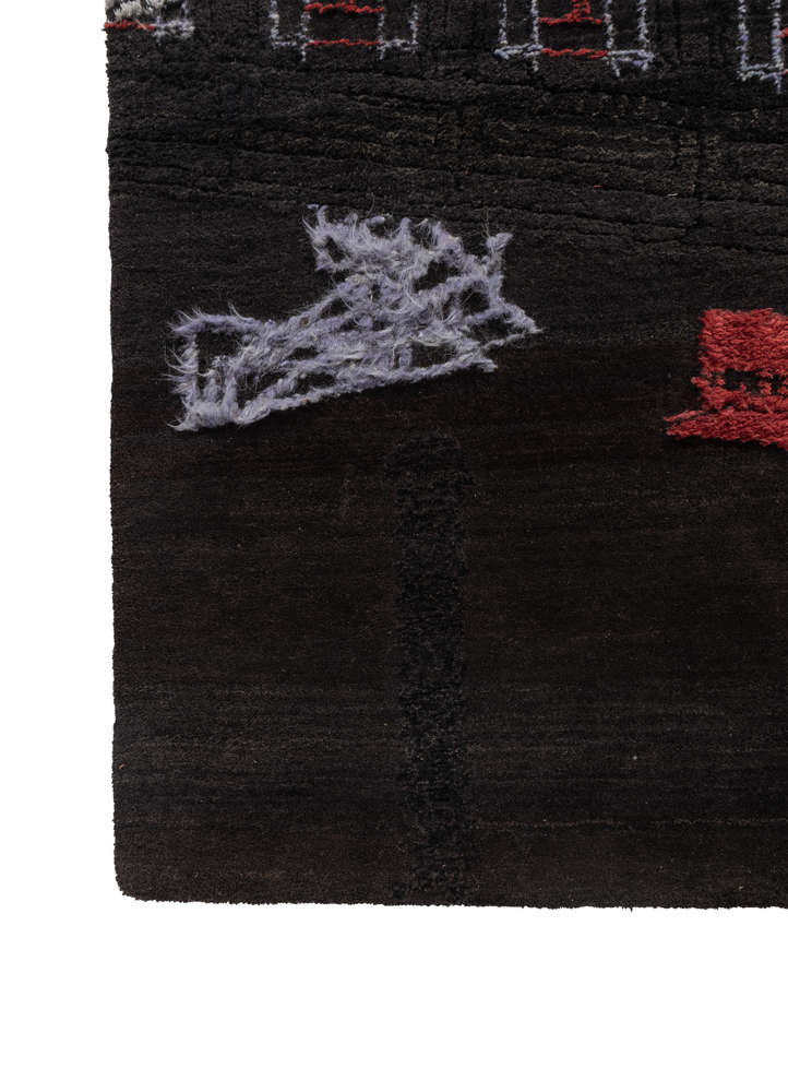 exposed spine blue wool and bamboo silk hand knotted WALL ART & TAPESTRY - Corner exposed spine blue wool and bamboo silk hand knotted WALL ART & TAPESTRY - Corner