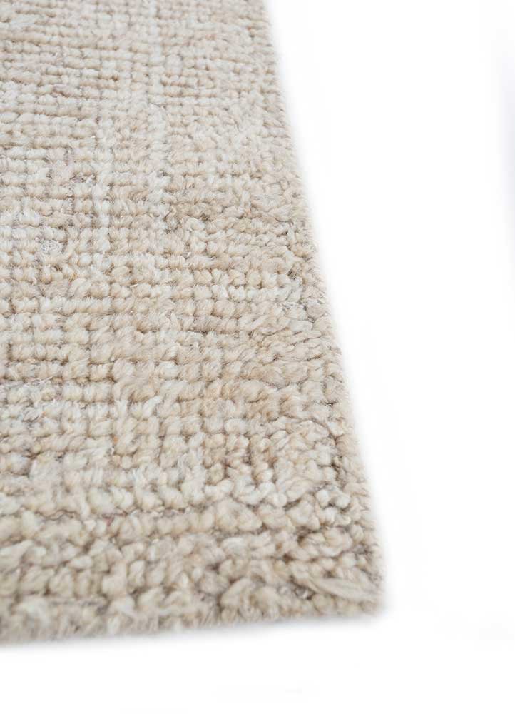 thyme ivory wool hand knotted Rug - Corner