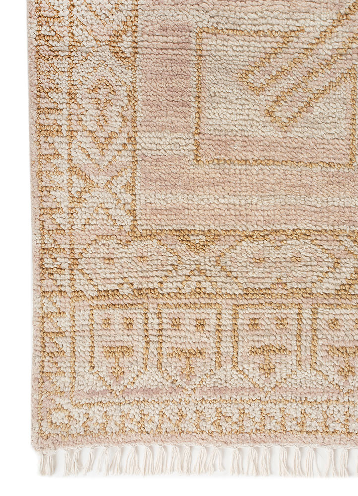 thyme ivory wool hand knotted Rug - Corner
