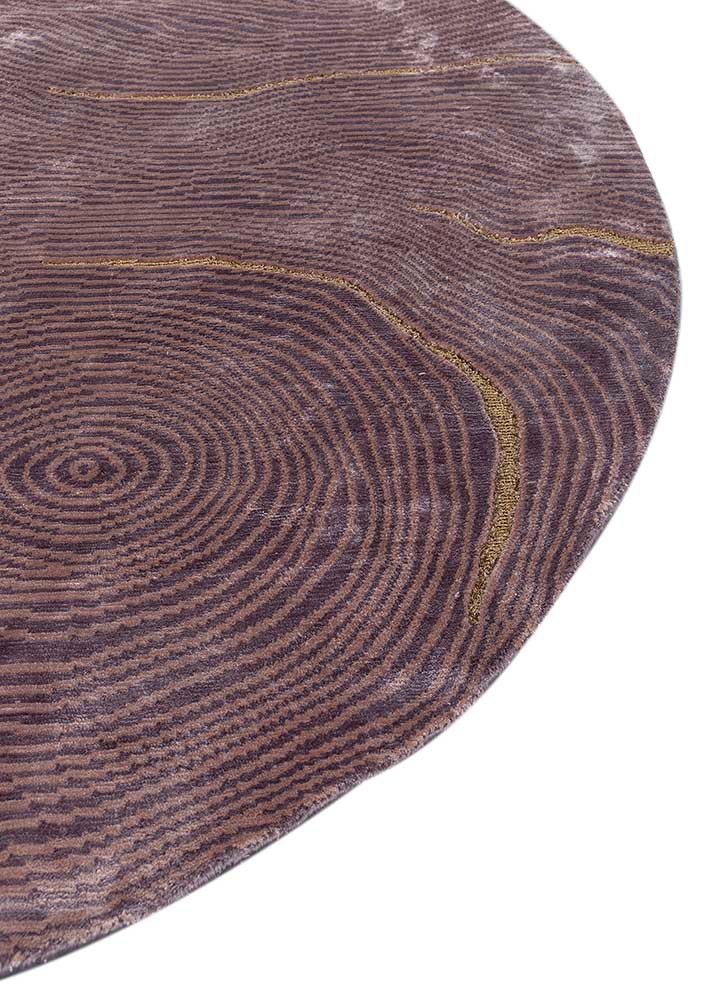 azalea pink and purple bamboo silk hand knotted Rug - Corner