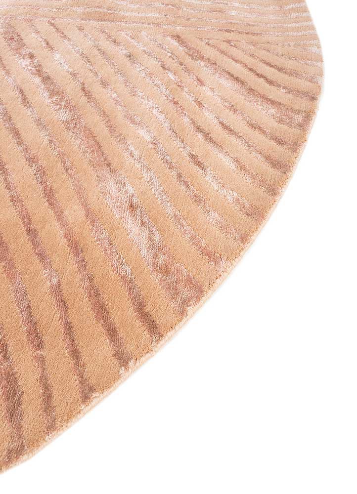 azalea red and orange wool and bamboo silk hand knotted Rug - Corner