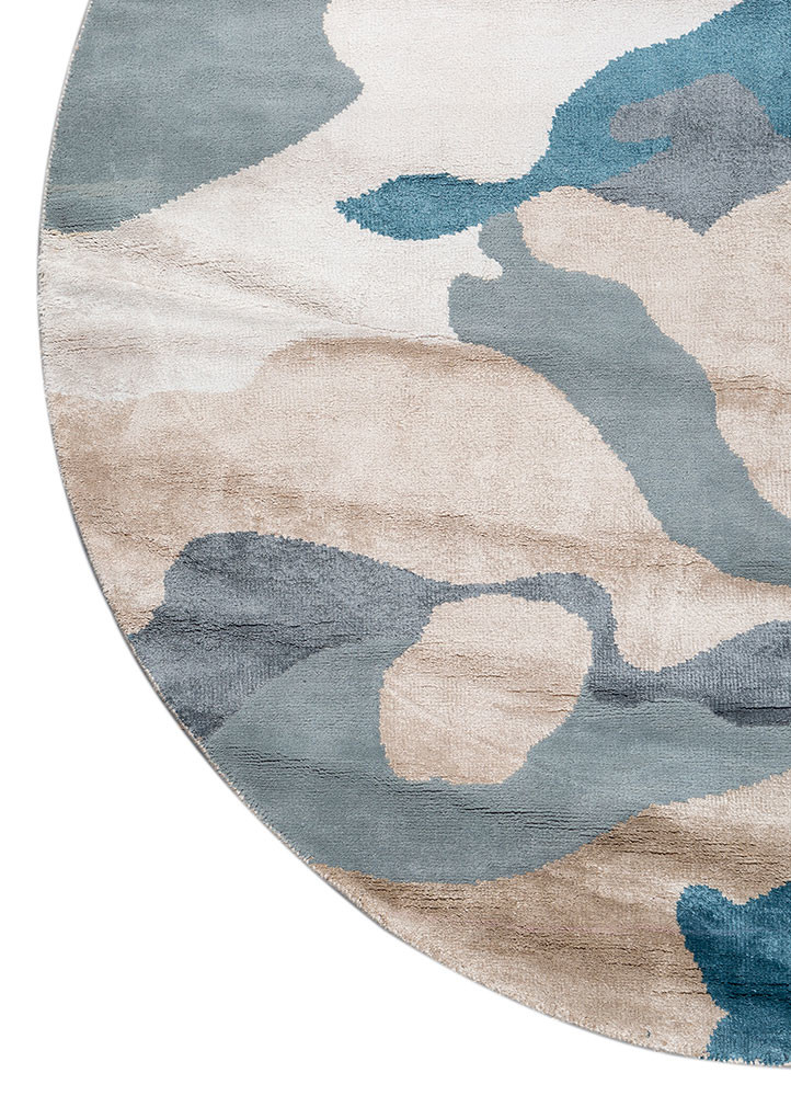 entropy ivory wool and bamboo silk hand knotted Rug - Corner entropy ivory wool and bamboo silk hand knotted Rug - Corner