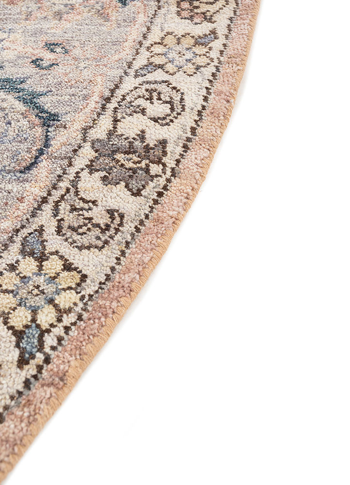 someplace in time red and orange afghan wool hand knotted Rug - Corner